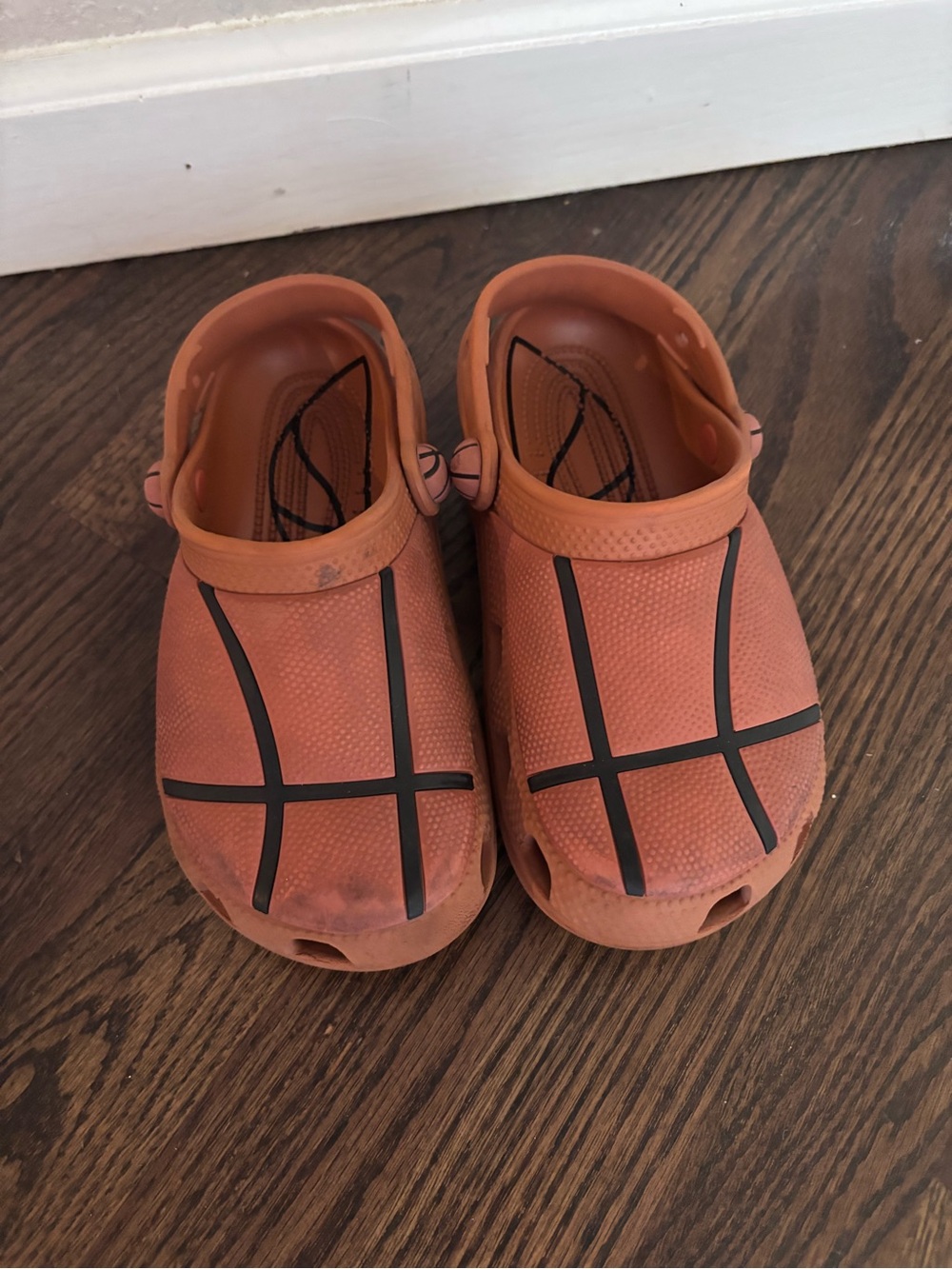 CROCS Kids Orange Basketball-Design Clogs